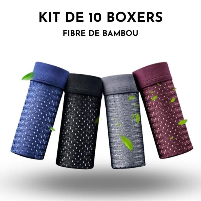 4 Boxers Homme En Fibre De Bambou - Respirable, Confortables - Multicolore - Marque Gotrays