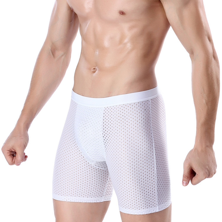 Boxer long blanc homme