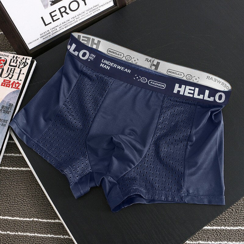 Boxer hello mesh bleu
