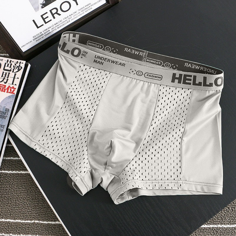 Boxer hello mesh gris clair