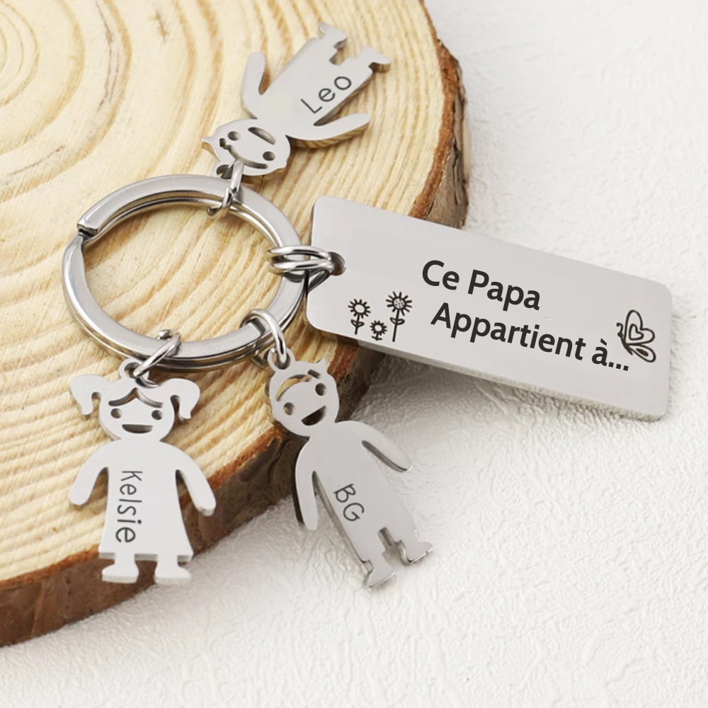 Porte-clés personnalisable avec breloques d'enfants