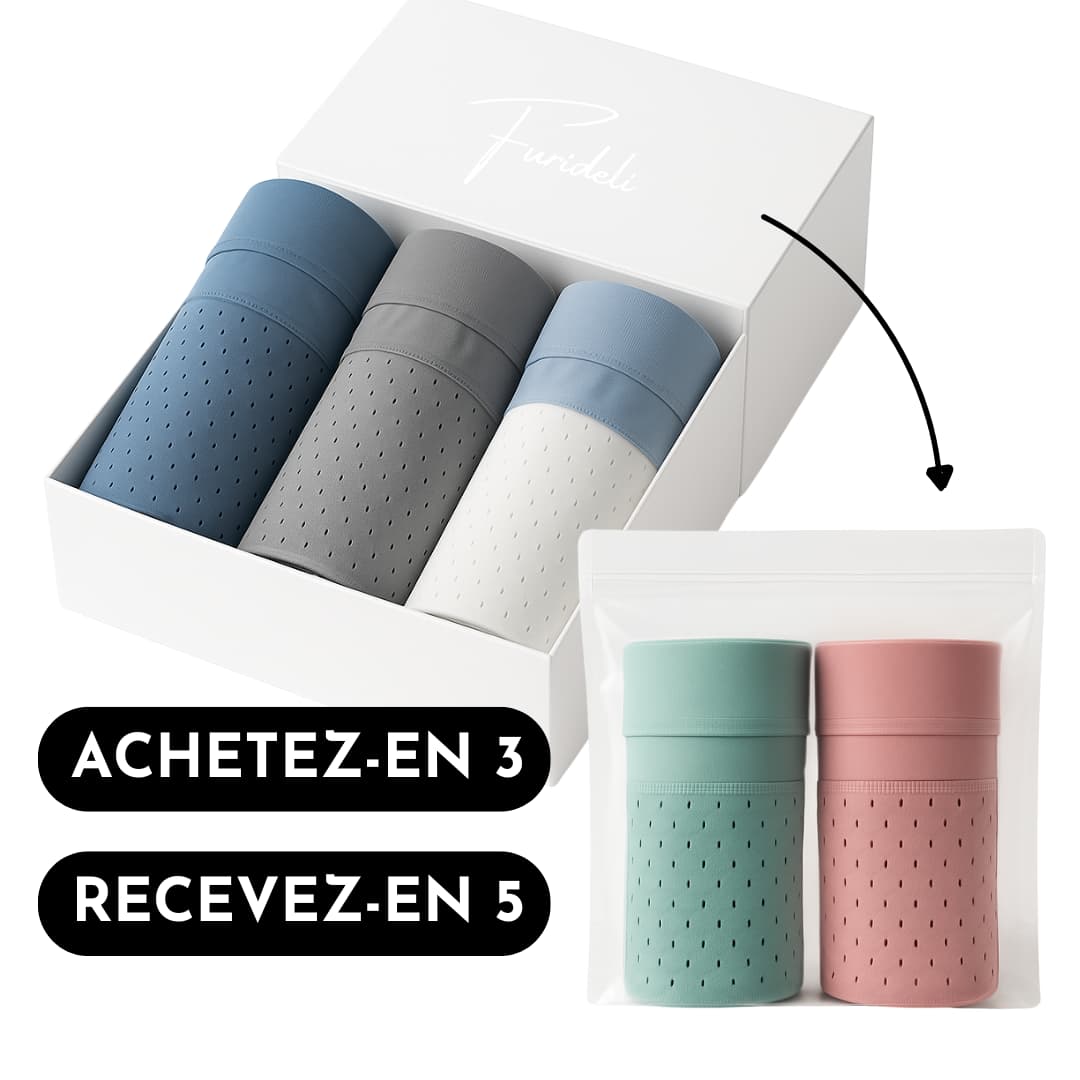 Pack de 3 Boxers Boxfit+ seconde peau en soie glacée - Achetez 3 et recevez-en 5