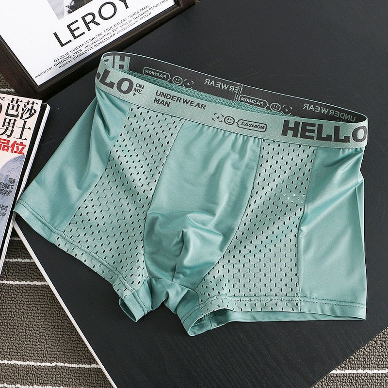 Boxer hello mesh bleu